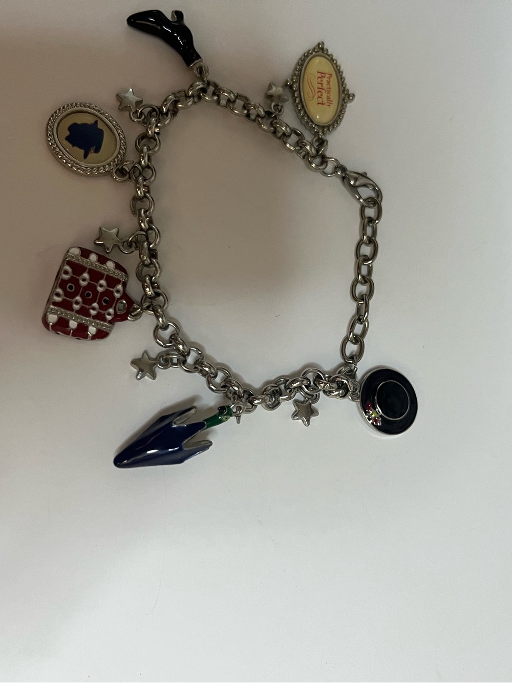 Disney Mary Poppins 5 Charm Bracelet Silver Metal Broadway Musical - Picture 4 of 13
